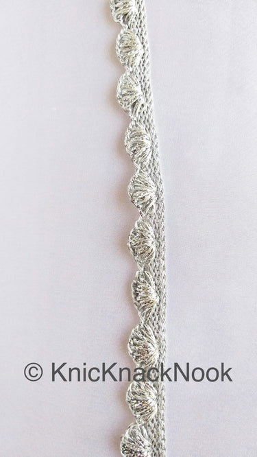 Gold / Silver Shimmer Shell Pattern Scallop Thread Trim With Sequins, Approx. 15mm, Thread Trim